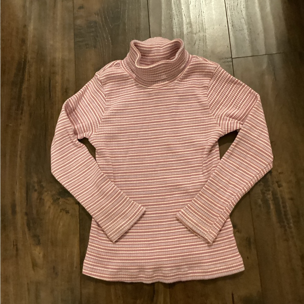 Striped Pink Turtleneck Kids Shirt